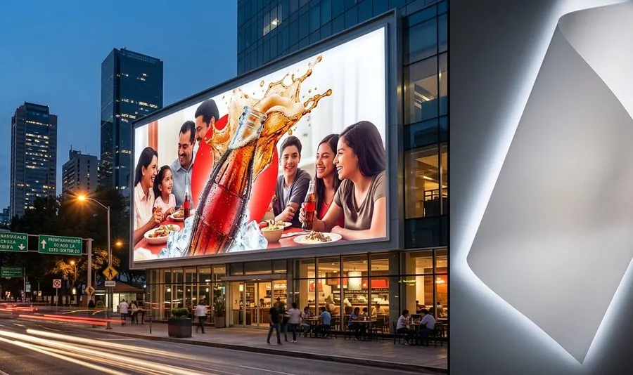 Lona back-light retroiluminada en fachada nocturna con alto impacto visual